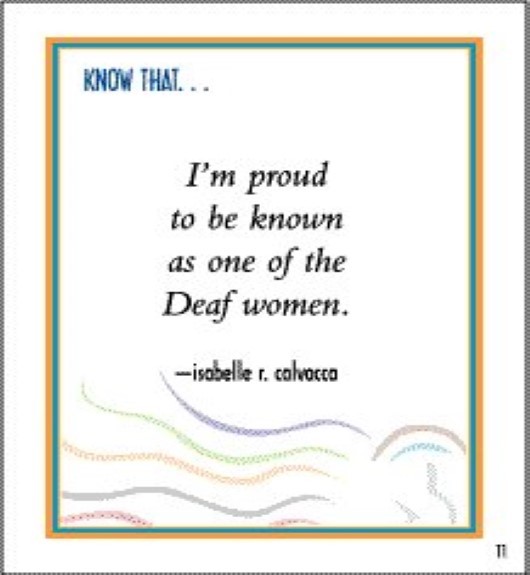 Know That... Quotes from Deaf Women for a Positive Life